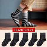 5pair Winter Thick Socks Men Super Thicker Solid Sock Striped Merino Wool Rabbit Against Cold Snow Winter Warm Mart Lion style 02 Black  