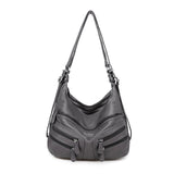 Genuine Leather Handbags Multifunction Casual Tote Bag Bagpack Mochilasr Women Shoulder Ladies bags Mart Lion Gray-54  