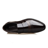 Patent Leather Men Dress Shoes Slip-on For Business Basic Classic Men Formal Shoes British - MartLion