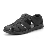 Men's Sandals Summer Premium Leather Lightweight Breathable Beach Designer Sandals Mart Lion S206Black 40 