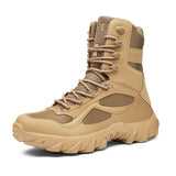 Men's Ankle Boots Lightweight Tactical Military Special Force Waterproof Leather Desert Work Shoes Combat Army Mart Lion   