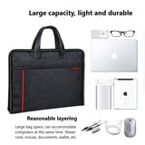 Briefcase Portable Document Bag Canvas Men's And Women A4 Office Zipper Multi-layer Waterproof Information Conference Bag Mart Lion   