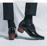 Heavy Heeled Men Casual Shoes Black Lace-up Breathabl Oxfords Zapatos Casuales Para Hombres Mart Lion   