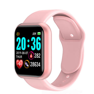 Series i7 Digital watch Men's Women Smartwatch Heart Rate Step Calorie Fitness Tracker band watches For Apple Android kids Y68 Pro Mart Lion Y68 Pink  