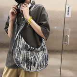 Young Men's Bags Casual Canvas Crossbody Shoulder Bag Big Size Leisure Satchel Totes Bags For Men's Street Wave Design Mart Lion   
