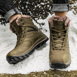  Men's Tactical Military Snow Boots Genuine Leather Army Hunting Hiking Shoe Winter Boots Outdoor Shoe Padded Warmth Mart Lion - Mart Lion