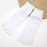 1 Pair Unisex Toe Socks Men and Women Five Fingers Socks Breathable Cotton Socks Sports Running Solid  Black White Grey Mart Lion White One Size 