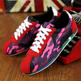 graffiti Printed Men's Suede Sneakers Red Running Shoes Jogging Light Gym Trainers Flat Embroidery Mart Lion 5002 red 39 CN