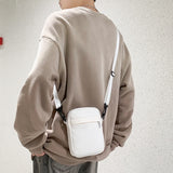 Men's Bag Strap Messenger Sling Bags Casual Purse Leather Zipper Pouch Simple Small Crossbody Shoulder Bag Male Purse Mart Lion   
