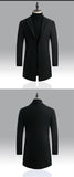 Men's Woolen Coat Korean Style Slim Mid-Length Windbreaker Mart Lion   