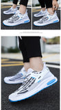 Men's Sports Casual Shoes Flying Women Breathable Mesh Lace Up Running Shoes Cross Border Mart Lion   