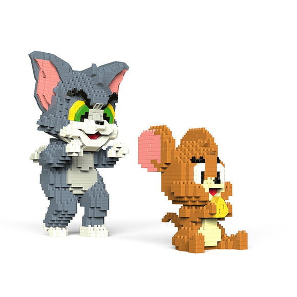 Anime Model Bricks Mini Pet Cat And Mouse Micro Building Blocks Toy Cartoon Doll Model Children Toy Mart Lion   