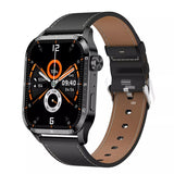 GT4 Smart Watch Men's Always-On Display NFC Bluetooth Call Heart Rate Blood Pressure Wireless Charging Smartwatch Mart Lion Black Leather  
