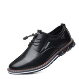 Men's Casual Leather Shoes Light Driving Flats Outdoor Sports Mart Lion Black 38 China