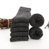 5pair Winter Thick Socks Men Super Thicker Solid Sock Striped Merino Wool Rabbit Against Cold Snow Winter Warm Mart Lion   