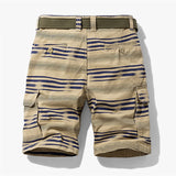 Summer Casual Short Men's Stripe Cargo Shorts Cotton Military Jogger Knee Length Breeches Bermuda Men's Shorts Mart Lion   