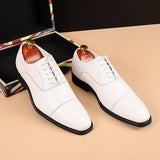 Classic British Leather Shoes Men's Retro Derby Dress Office Flats Wedding Party Oxfords Mart Lion White 37 China