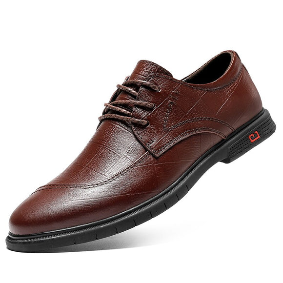 Genuine Leather Dress Shoes Men's Super Soft Moccasins Footwear Formal Social Oxfords Mart Lion Brown 38 