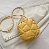 Cheese Color Handbags Women Bag Trendy Casual Shoulder Summer Portable Small Square Bags Simple Solid Color Messenger Mart Lion Yellow  