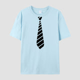 Men's Tee Top Graphic Tie T-Shirt Oversized Cotton Short Sleeve Summer  T Shirts Casual Mart Lion light blue XS 