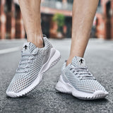 Summer Men's Casual Shoes Lace Up Sports Sneakers Air Mesh Trainers Leisure Lace Up Tenis Footwear Women Walking Flats Mart Lion   