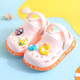 Cartoon Pattern Hole Shoes Children Slippers Boys and Girls Anti Slip Soft Sole Indoor Anti Collision Baby Sandals Mart Lion pink 18 