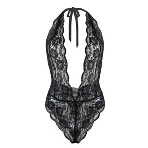 One Pieces Lace Backless Nightgown Deep V Sleepwear Women Nightwear Female Erotic Lingerie Mart Lion   