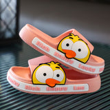 Cartoon Duck Children Slippers Open Toe Non-Slip Home Bathroom Shoes Comfort Light Kids Slippers Summer Soft Sole Flats Shoes Mart Lion pink 17 