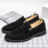 Arrivals Men Dress Shoes Slip-on Faux Suede Leather Style Vintage Casual Retro Men Loafers Zapatos De Hombre - MartLion