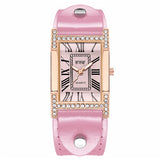Women Watches Bracelet Black Ladies Bracelet Watch Casual Leather Quartz Wristwatch Clock Relogio Feminino Mart Lion Pink  