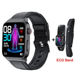 E500 ECG+PPG Smart Watch Men's Laser Treatment Of Hypertension Hyperglycemia Hyperlipidemia Heart Rate Healthy Sport Smartwatch Mart Lion Leather ECG Band  