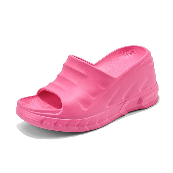  Pink Women Slippers Summer Platform Wedges Slippers Casual Designer Slides Beach Sandals Chaussure Femme Mart Lion - Mart Lion