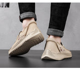 Men's Loafers Retro Flats Sneakers Leather Casual Shoes Boat Shoes Mart Lion   