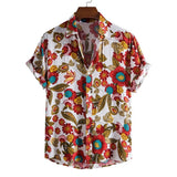 Summer Men's Beach Hawaiian Shirts Casual Vacation Street Short Sleeve Street Shirts Tops Mart Lion E898061A XXL China