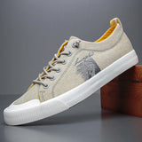 Men's Casual Shoes Canvas Breathable Vulcanize Classic Sneakers Mart Lion 22117 khaki 38 