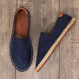 Espadrilles Men's Summer Linen Casual Shoes Handmade Weaving Fisherman Flats Mart Lion Blue 38 
