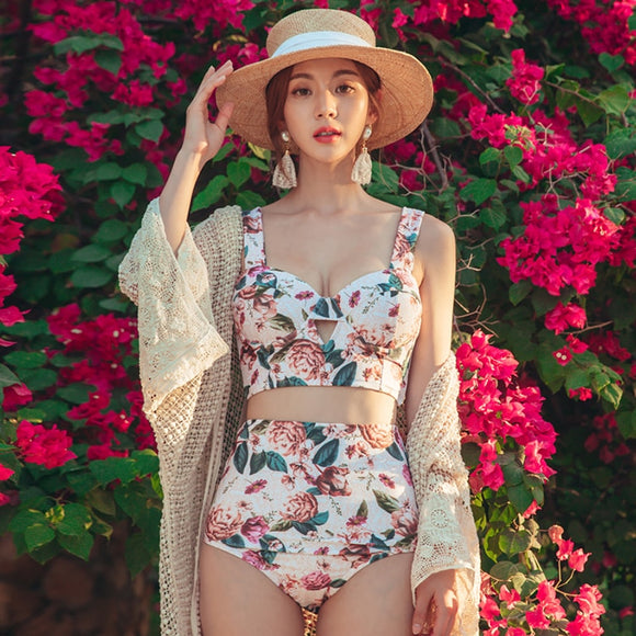  Two Pieces Swimwear For Women Print Bikini Set Female Floral Swimsuit 1 Set Bathing Suits Mart Lion - Mart Lion
