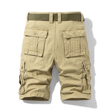 Men's Loose Cotton Cargo Shorts Summer Thin Breathable Soft Shorts Multi Pocket Zipper Pants