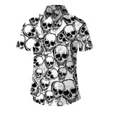 Skull Hawaiian Shirt Oversized Men's 3d Print Beach Shirt Short Sleeve Button Casual Oversized Summer Shirt Mart Lion CSHZY-20220616-10 European size M 