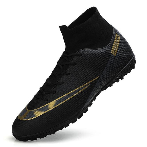 soccer shoes men's high top youth student competition training artificial grass long broken cleats Mart Lion Black 39 