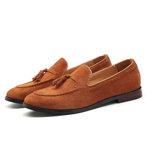 Men's Casual Suede Leather Shoes Driving Loafers Light Moccasins Trendy Tassels Party Wedding Flats Mart Lion   
