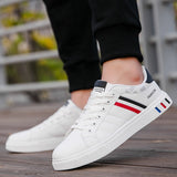 Men's Casual Shoes Lightweight Breathable White Shoes Flat Lace-Up Skateboarding Sneakers Travel Tenis Masculino Mart Lion   