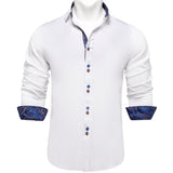 Long Sleeve Shirts For Men Solid Red Blue Black Splicing Paisley Mens Designer Clothes Camisa Masculina Men Social Dress Shirt Mart Lion CY-2211 S 