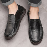 Men Handmade Shoes Genuine Leather Casual Outdoor Soft Homme Classic Ankle Non-slip Flats Trend Mart Lion   