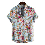 Summer Men's Beach Hawaiian Shirts Casual Vacation Street Short Sleeve Street Shirts Tops Mart Lion E905752A XXL China