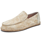 Men's Espadrilles Summer Breathable Flats Slip on Shoes Loafers Canvas Fisherman Driving Footwear Mart Lion Beige 39 