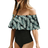 Sweet Ruffles Bikini For Women One Pieces Woman Swimwear Print Lady Beachwear Female Swimsuit NEW BANNIROU Free Shipping  MartLion
