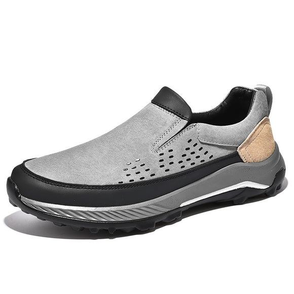 Men's Loafers Shoes Slip On Flats Breathable Formal Shoes Soft Walking Footwear Summer Hiking Shoes Platform Sneakers Mart Lion Gray 38 