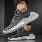 Men's Walking Shoes Breathable White Casual Sneakers Lace-up Lightweight Tennis Shoes Mart Lion   