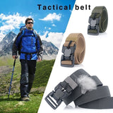Men's Military Tactical Belt Quick Release Magnetic Buckle Army Outdoor Hunting Multi Function Canvas Nylon Waist Belts Strap Mart Lion   